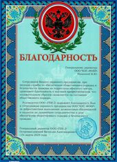 Благодарственное письмо 2